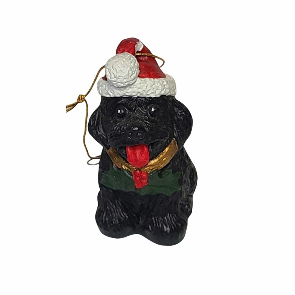 Black Labrador Puppy Santa Hat Ornament 3'' Christmas Ornament‎